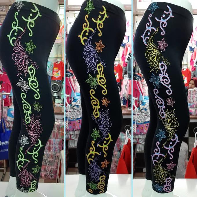 Legging anak2 bahan spandex rayon motif liss batik lusinan size ALL