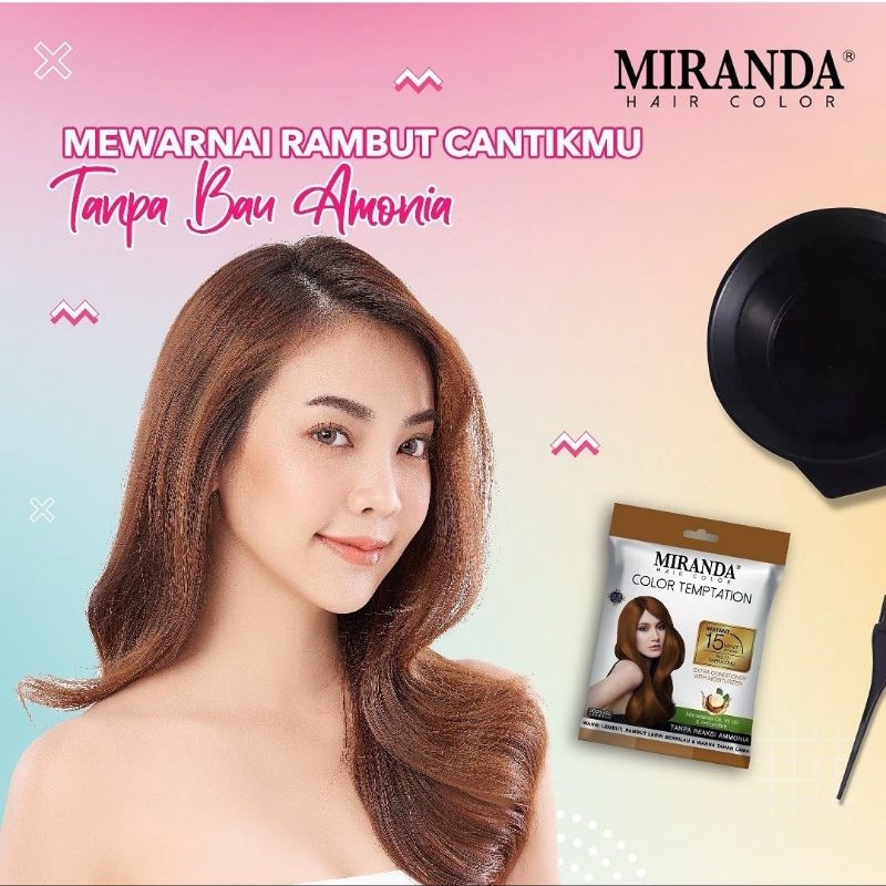 MIRANDA Hair Color Temptation 20ml - Cat Pewarna Rambut Sachet Instan 15 Menit