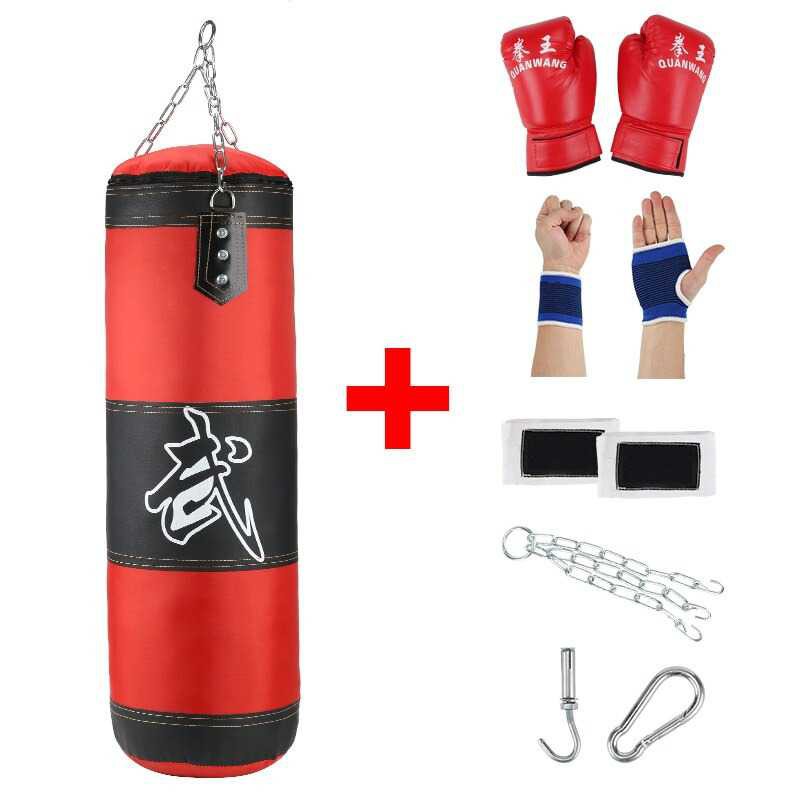 Set Samsak Tinju 8 in 1 Sarung Samsak MMA Boxing Punching Sandbag Bonus Hand Strap Glove Hand Band