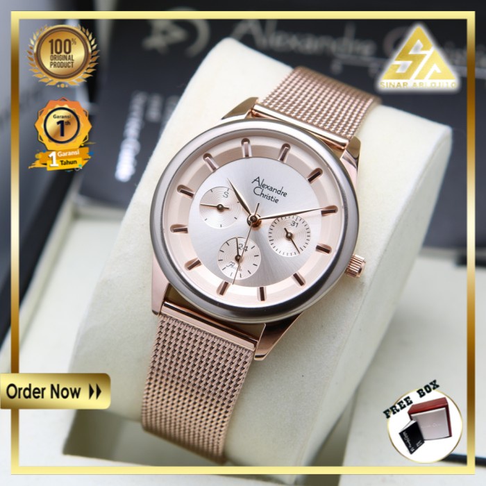 JAM TANGAN ALEXANDRE CHRISTIE ALEXANDER CHRISTIE WANITA CEWEK ORIGINAL ORI BRANDED AC 2936 ROSEGOLD