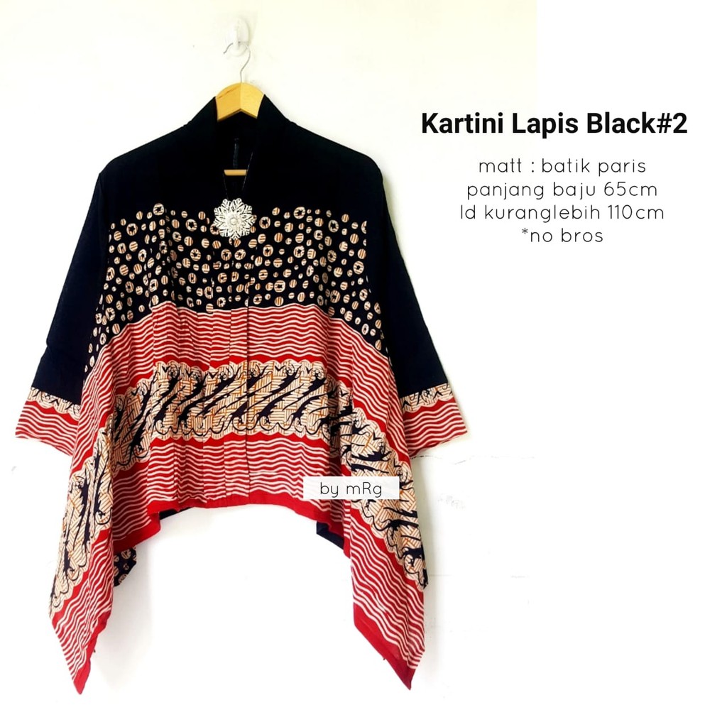 ATASAN MUSLIM WANITAKARTINI LAPIS BLACK 2BATIK PARIS MODERNBLUS BATIK WANITA TERBARU