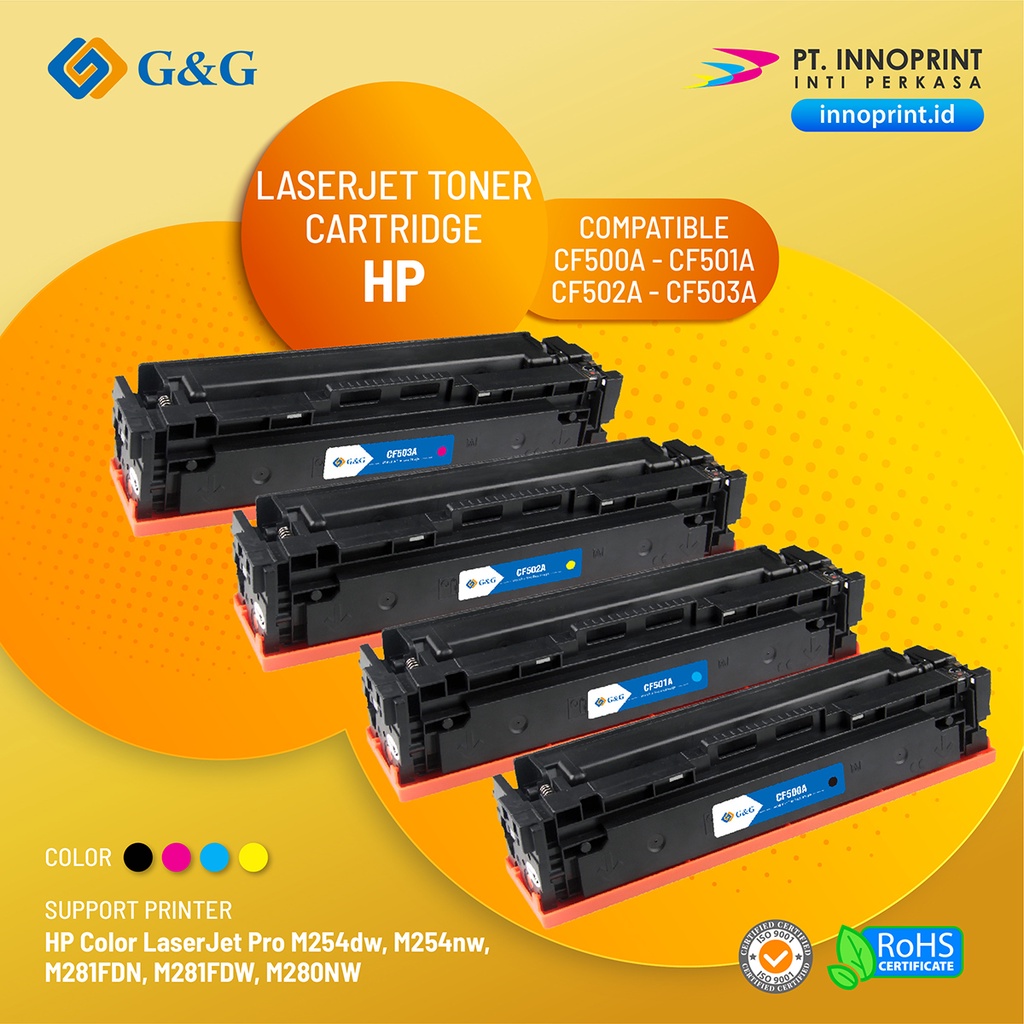 COMPATIBLE HP CF500-3A/HP 202 for HP Colour Laserjet M254dw/M254nw/M281FDN/M281FDW/M280NW