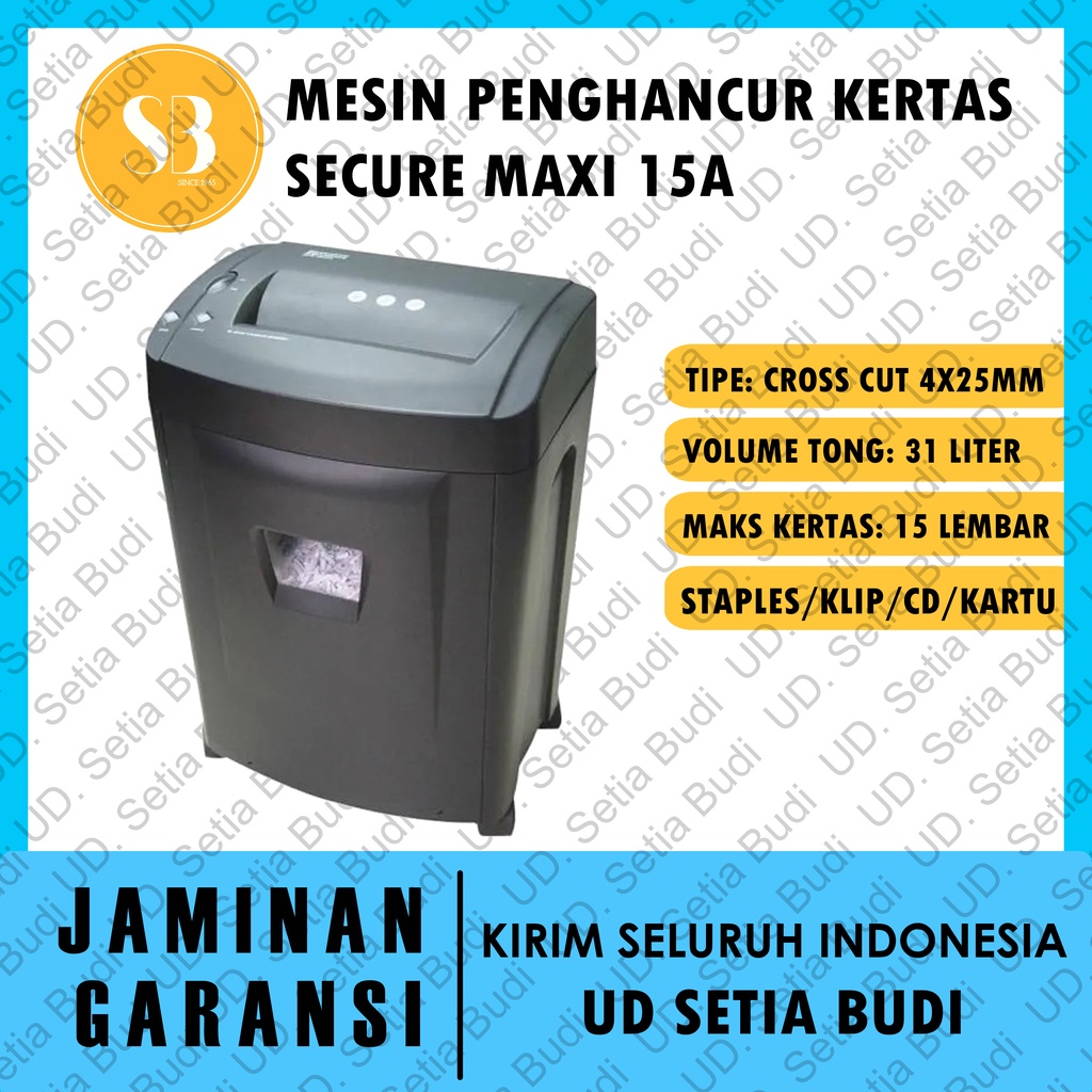 Mesin Penghancur Kertas Secure Maxi 15A