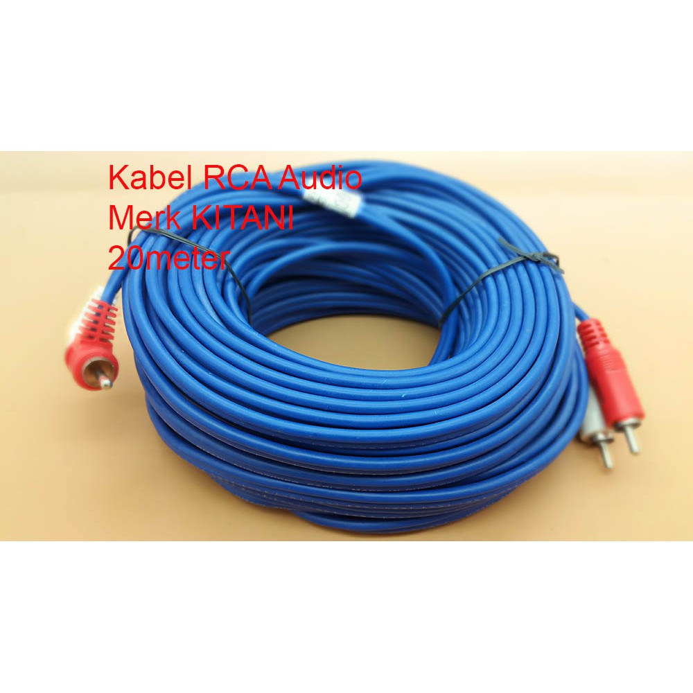 Kabel AUDIO RCA 2 K 2 Male Merk KITANI ( Cable RCA ) Panjang 20m