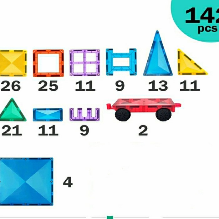 magnetic tiles 142 pcs learning resources