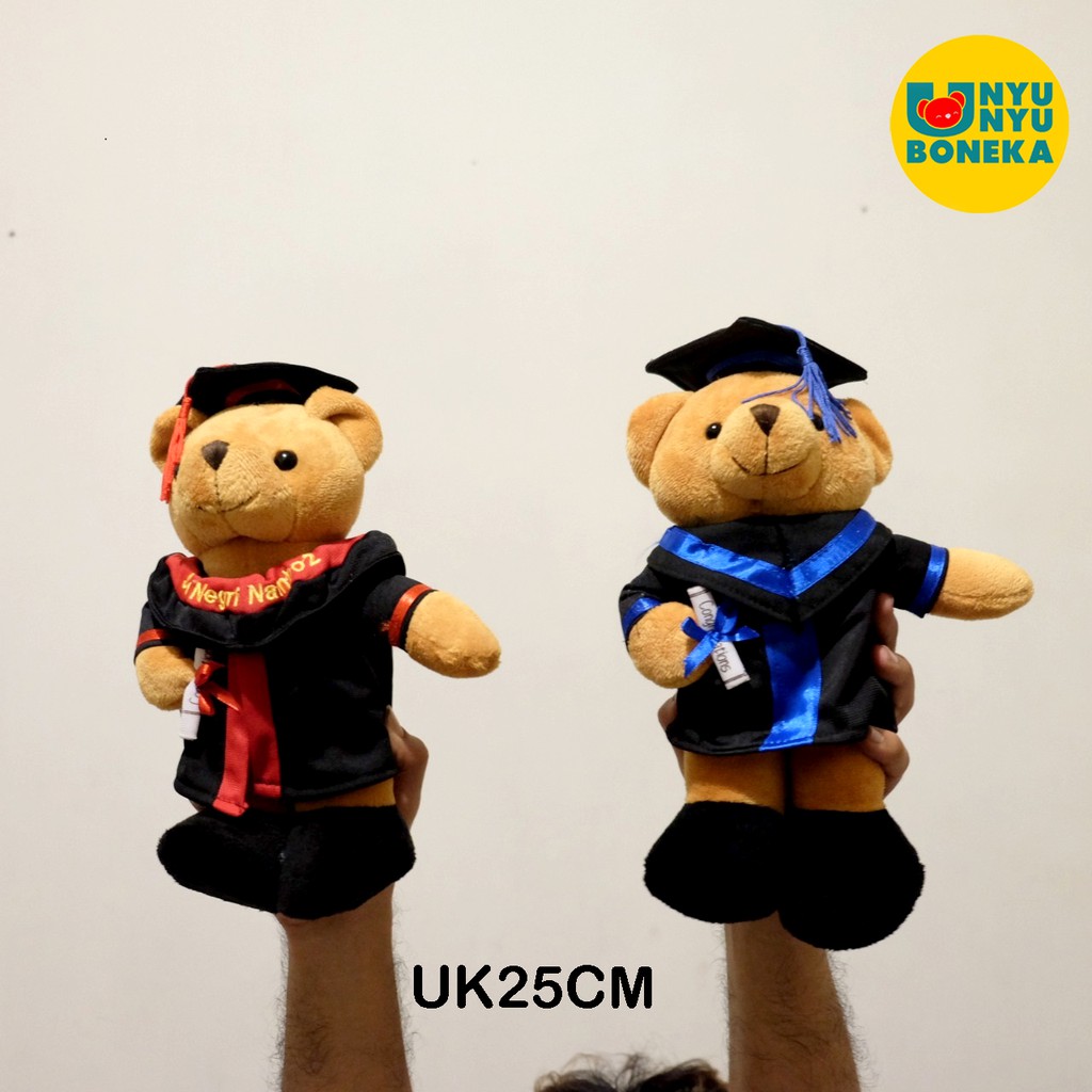 boneka teddy bear toga wisuda graduation 25cm