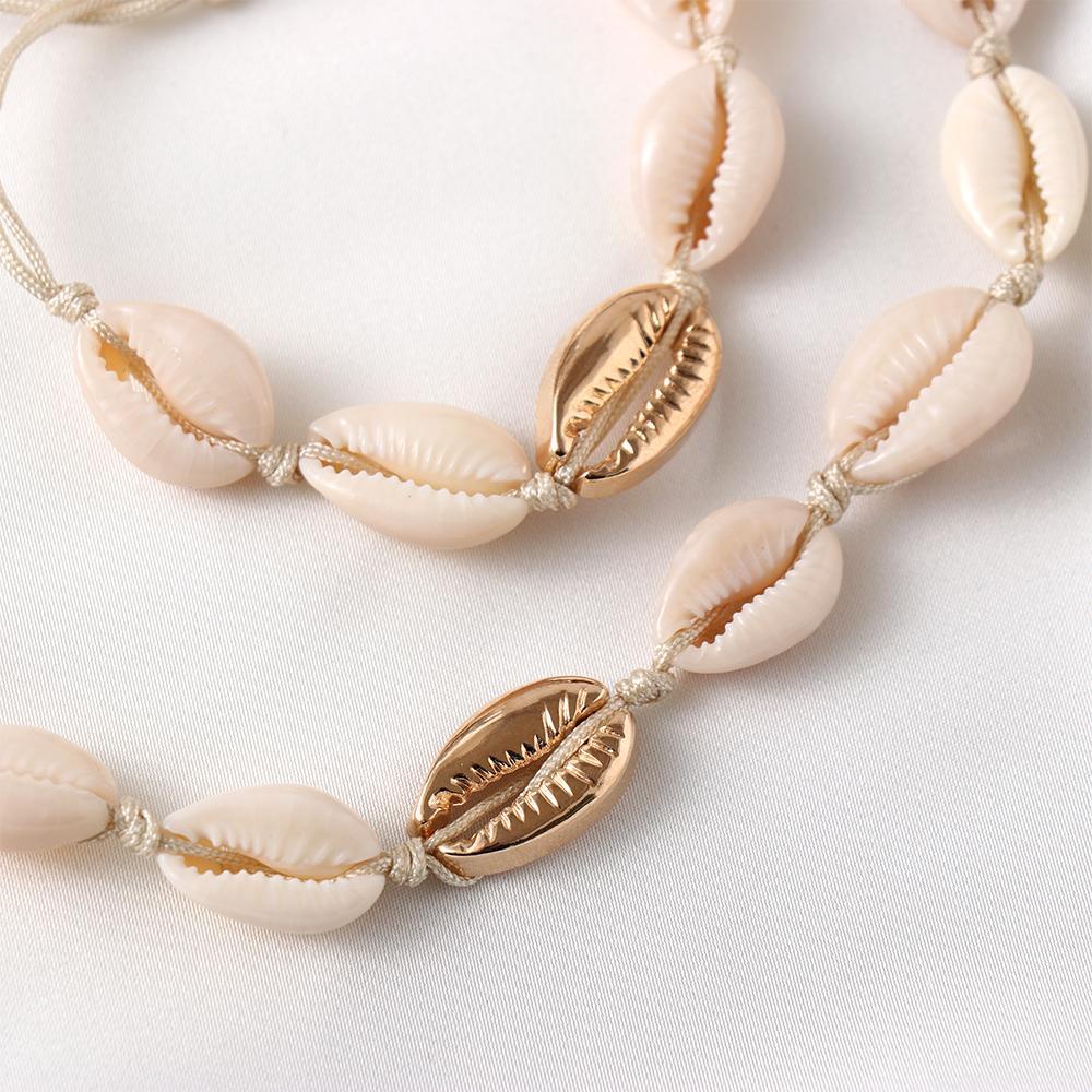 Wonder Shell Kalung Bohemian Braided Handmade 3set Perhiasan Desain Berbeda