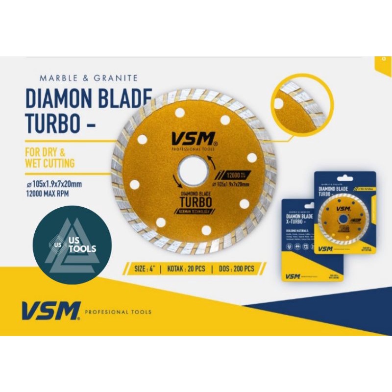 VSM MATA POTONG KERAMIK TURBO 4 INCH / Diamond wheel turbo