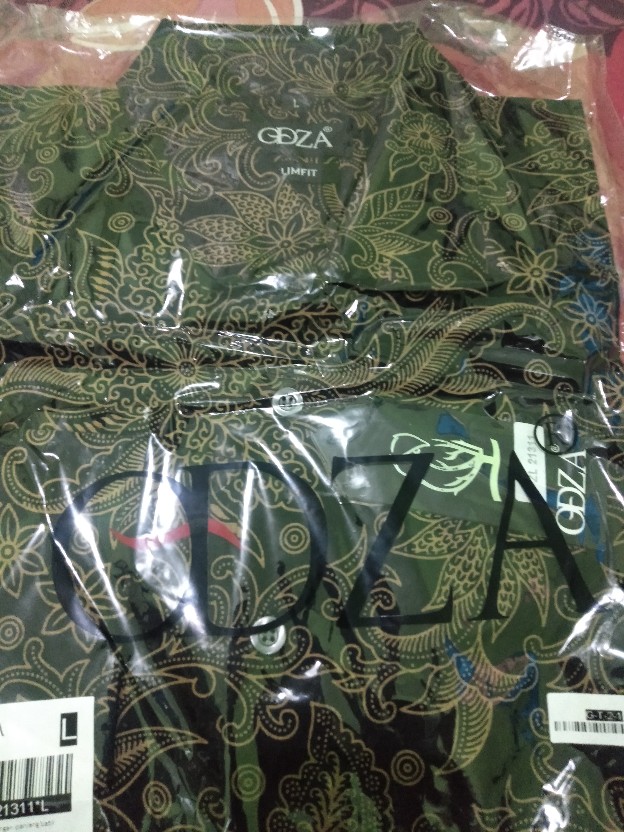 Odza Kemeja Batik Lengan Panjang Baju Pria Modern Model Slim Fit Demis