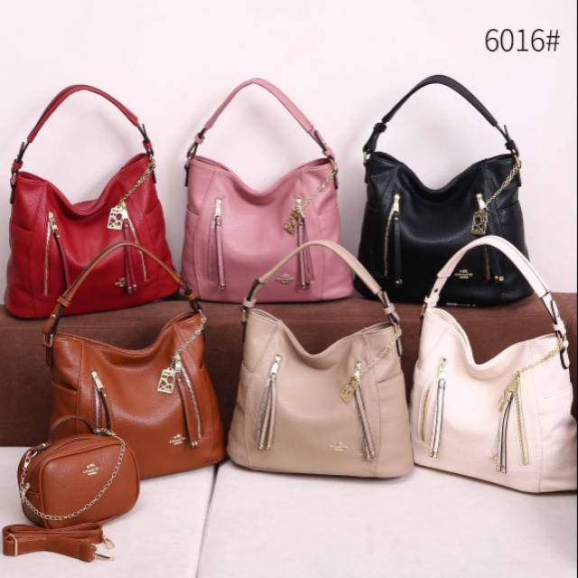 **Coach HOBO Shoulder Bag With Sling Bag #6016**