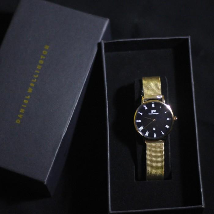Jam tangan Wanita dewasa DW Petite Rantai Pasir Elegan - gold