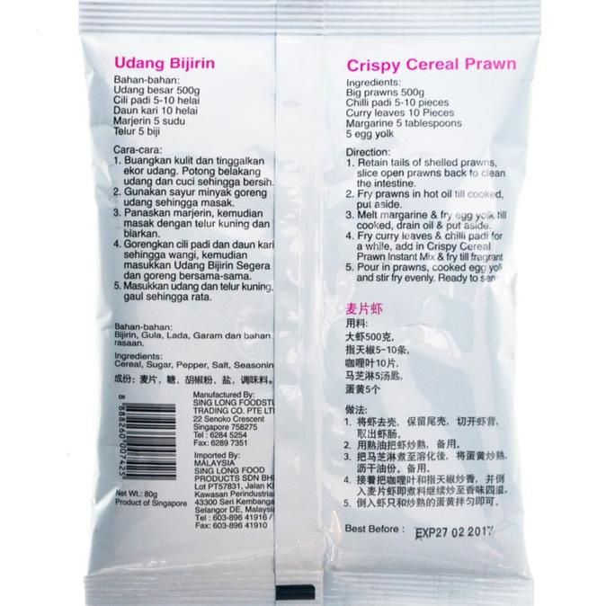

Silahkan Order] Singlong Crispy Cereal Prawn Bumbu Udang Nestum