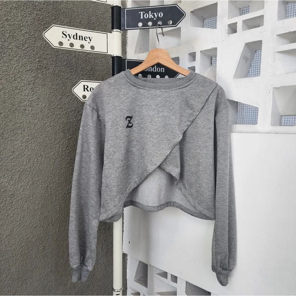 Z Sling Croope Sweater Fashion Wanita | Sweater Crop Oversize Wanita Korean Style