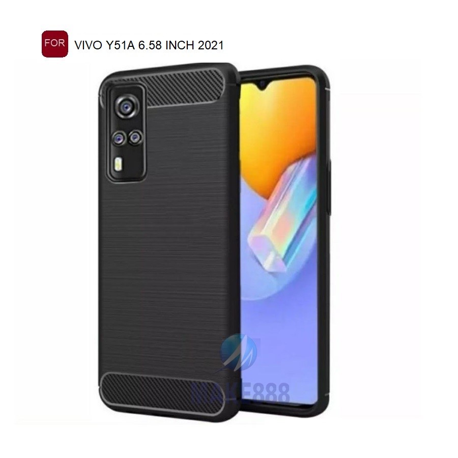 VIVO Y21A Y12S Y20 2021 Y20S G Y51Y51A Y53S Y1S Y91 Y93 Y95 Y91C CASE IPAKY KARBON SOFTCASE BLACK CARBON SOFT SILIKON HITAM CARBON CASING COVER Y51 A Y33 Y53 S Y51 A