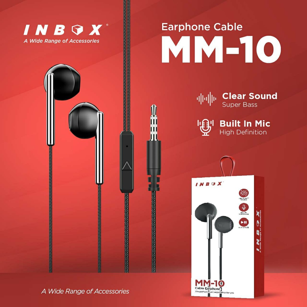 Headset Bass INBOX MM 1 / 2 / 8 / 9 / 10 Earphone Bass Wired Earphone Mega Bass HD Headset Handsfree