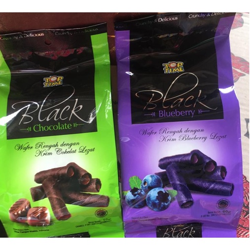 

TopTime Black Chocolate Blueberry Wafer Coklat Chocolate Blueberry 60gr