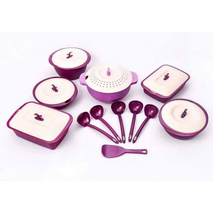 Saji | Asvita Emerald Family Set 6 Pcs Ungu Wadah Saji Makanan