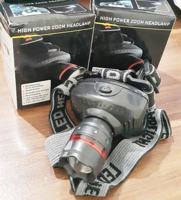 Senter Kepala Tracking Zoom - Lampu Headlamp Outdoor Malam - Head Lamp Super Terang