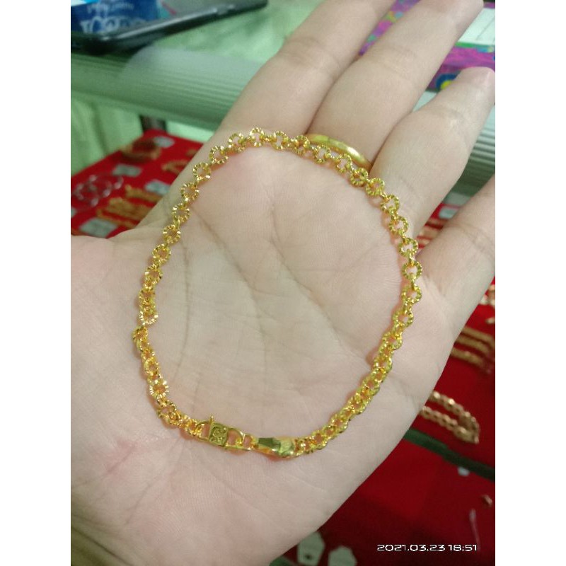 G7 gelang Nuri ukir anak dan dewasa lapis emas 24 k