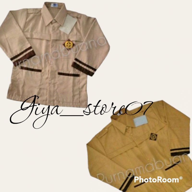 SERAGAM PRAMUKA SIAGA LENGAN PANJANG SD/MI COKLAT SUSU DAN KUNING