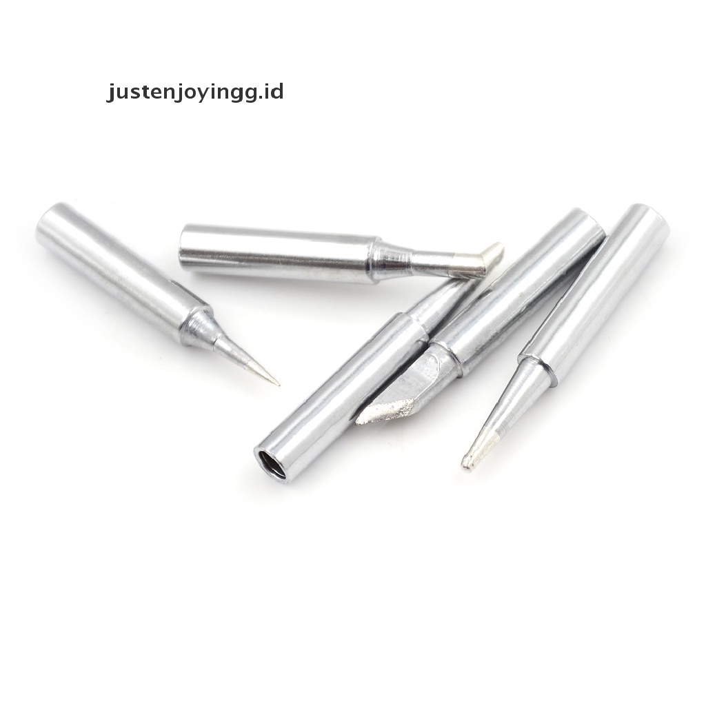 // justenjoyingg.id // 5pcs 936 Electric Brass Soldering Irons Tip Solder Station Conical Bevel Tip ~