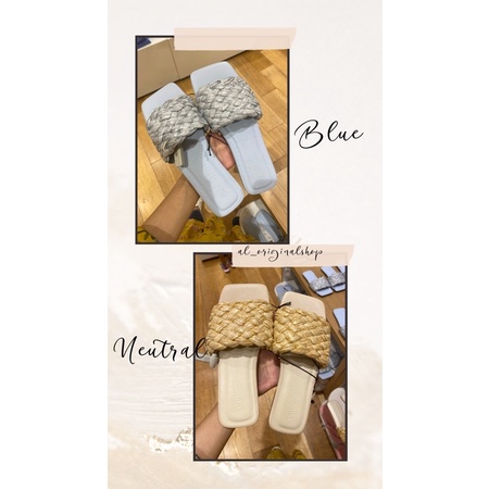 Sandal Rubi | Raffia Slide Rubi | Sandal Wanita
