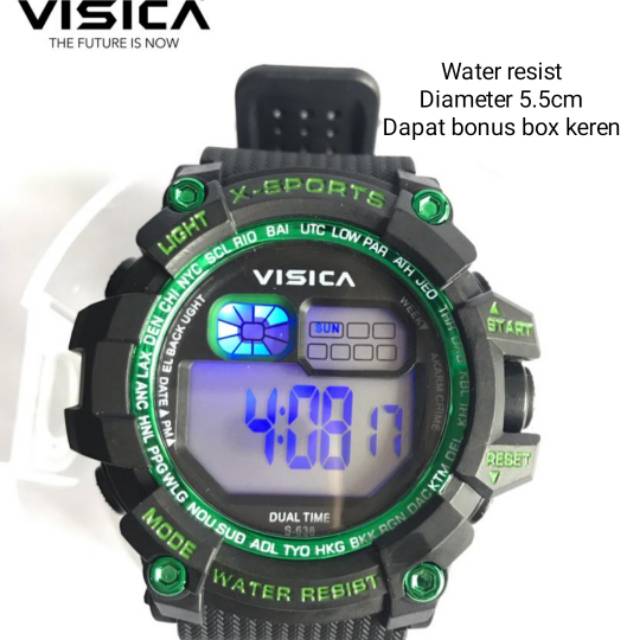 Jam tangan digital Sporty jumbo water Resist visica 638