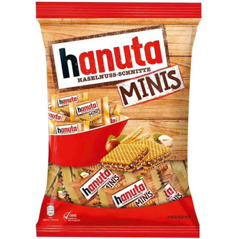 

[200gr] Ferrero Hanuta Minis isi 19 Pcs - Wafer Waffle Kacang Hazelnut Cokelat