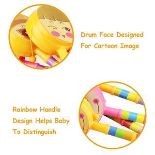  Mainan  Rattle Handbell Bentuk Boneka Kartun untuk 