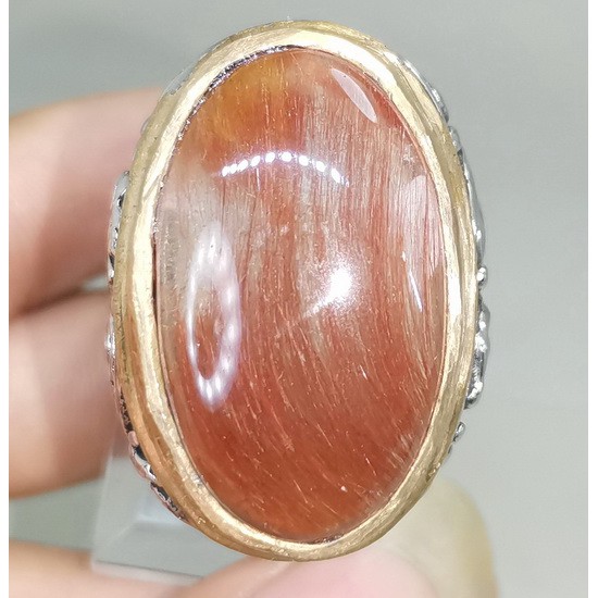BATU CINCIN AKIK ASLI KECUBUNG RAMBUT MERAH original