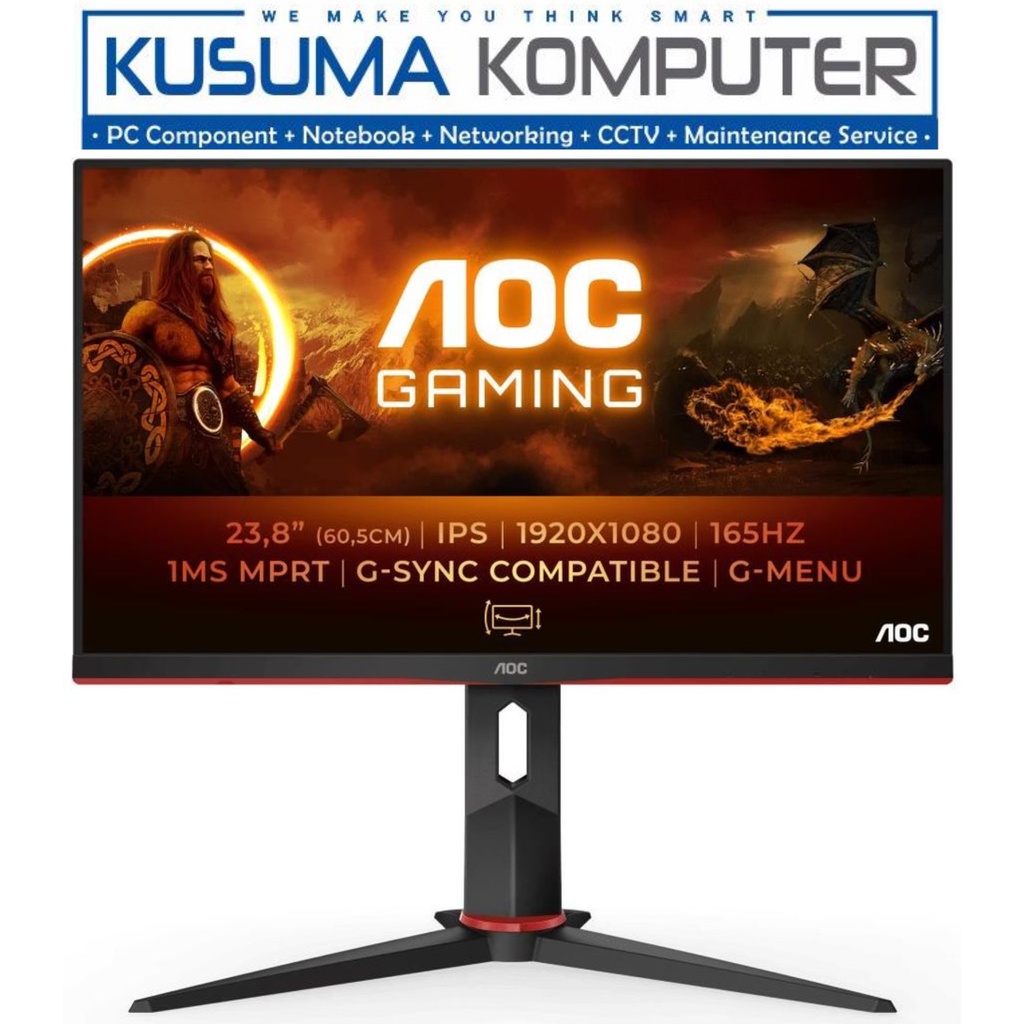 AOC Monitor 24G2SPU 24G2SPU/BK 24&quot; IPS 165Hz 1ms FHD G-Sync compatible