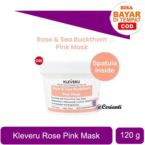 [RESMI] KLEVERU Rose and Sea Buckthorn Pink Mask 120Gr Masker Wajah