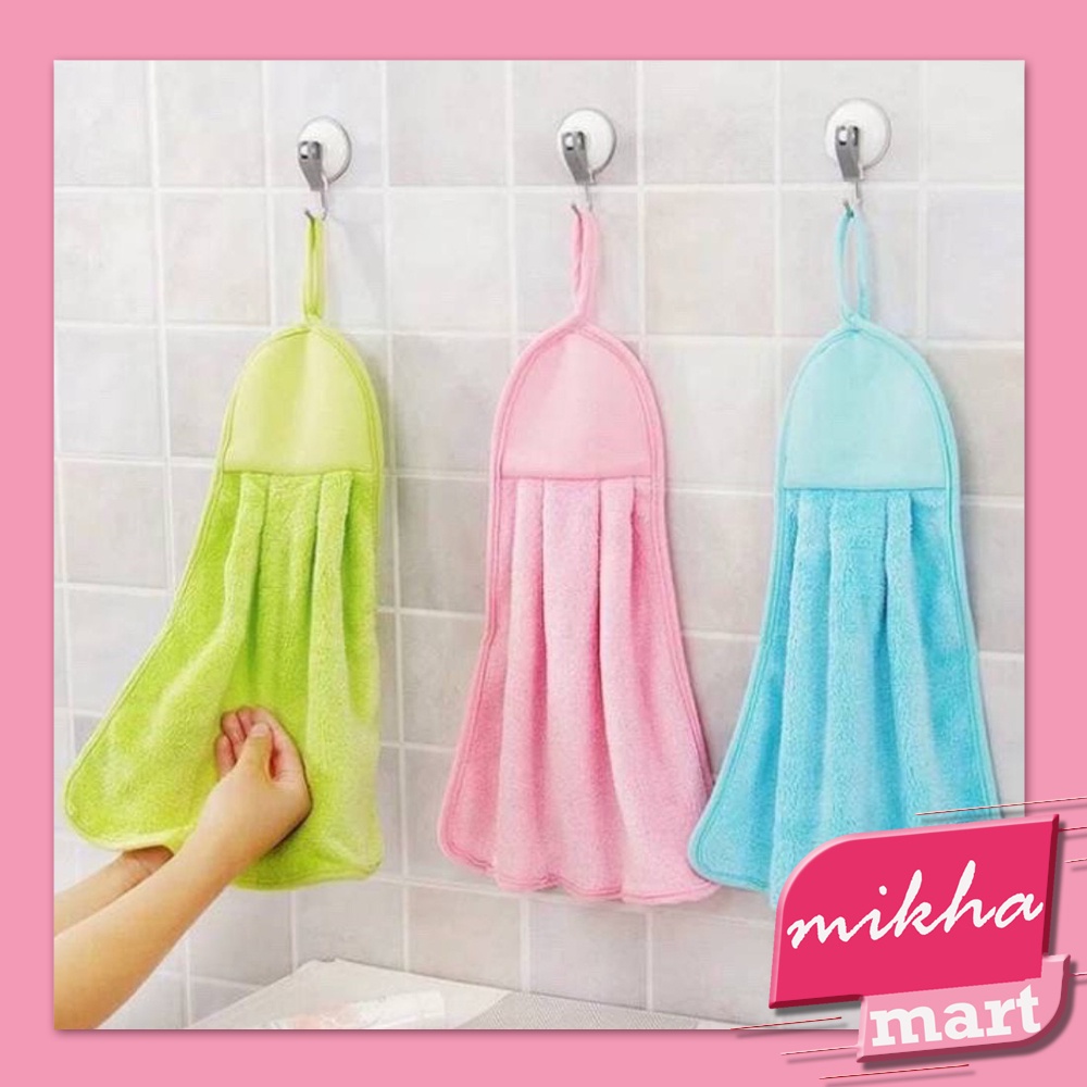 Lap Handuk Tangan Gantung Polos Bahan Handuk Microfiber Dapur Kamar Mandi Serbaguna - MKM