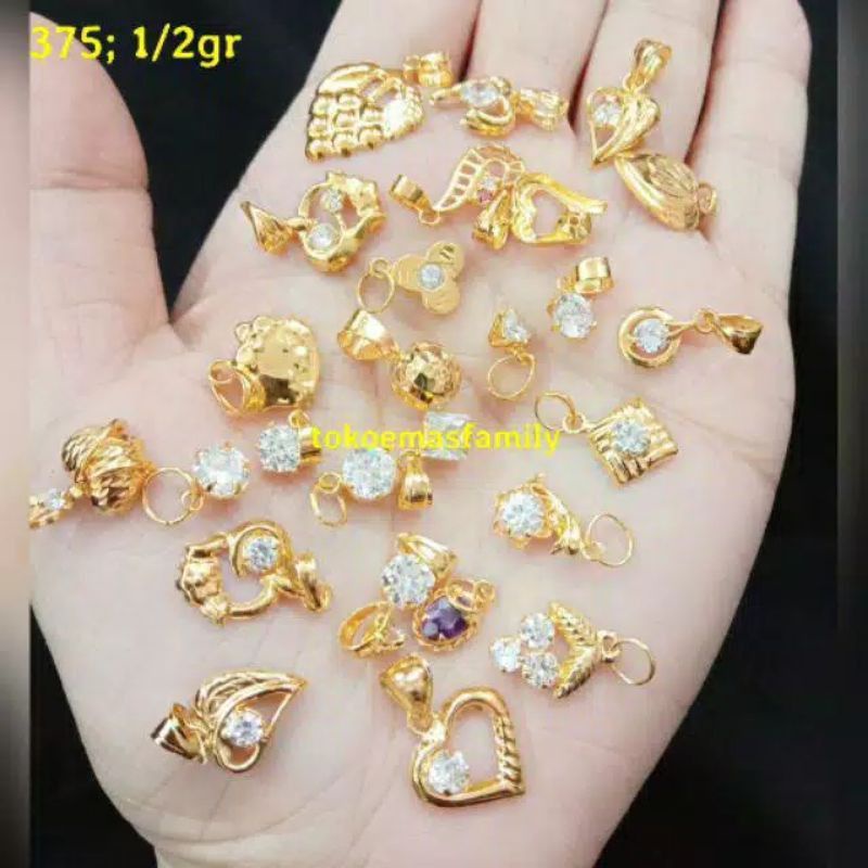 liontin emas muda kadar 18k/375 berat 0,5gram