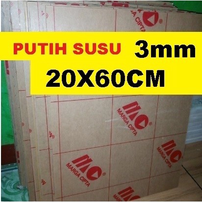 

Acrylic - Akrilik Putih Susu - Marga Cipta tebal 3mm ukuran 20x60cm