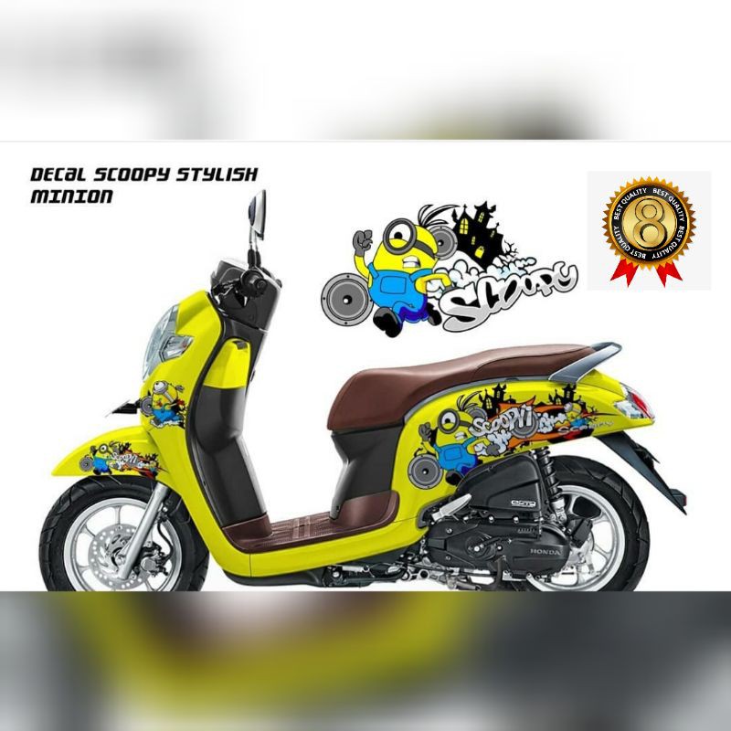 Decal scoopy stylish Minion yellow full body #stiker888