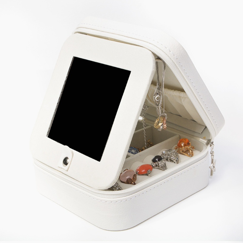 Gro Cermin Travel Jewelry Organizer Kotak Perhiasan Kecil Perhiasan Mini Portable Untuk Case