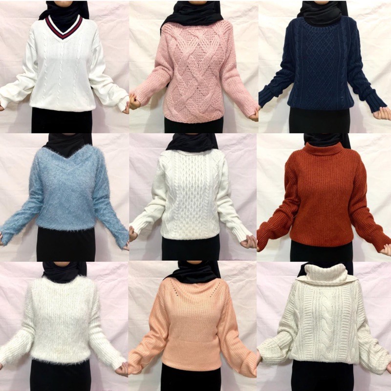 knitwear premium/academia/rajut tebal/sweater/turtleneck/bulu/rajut tangan