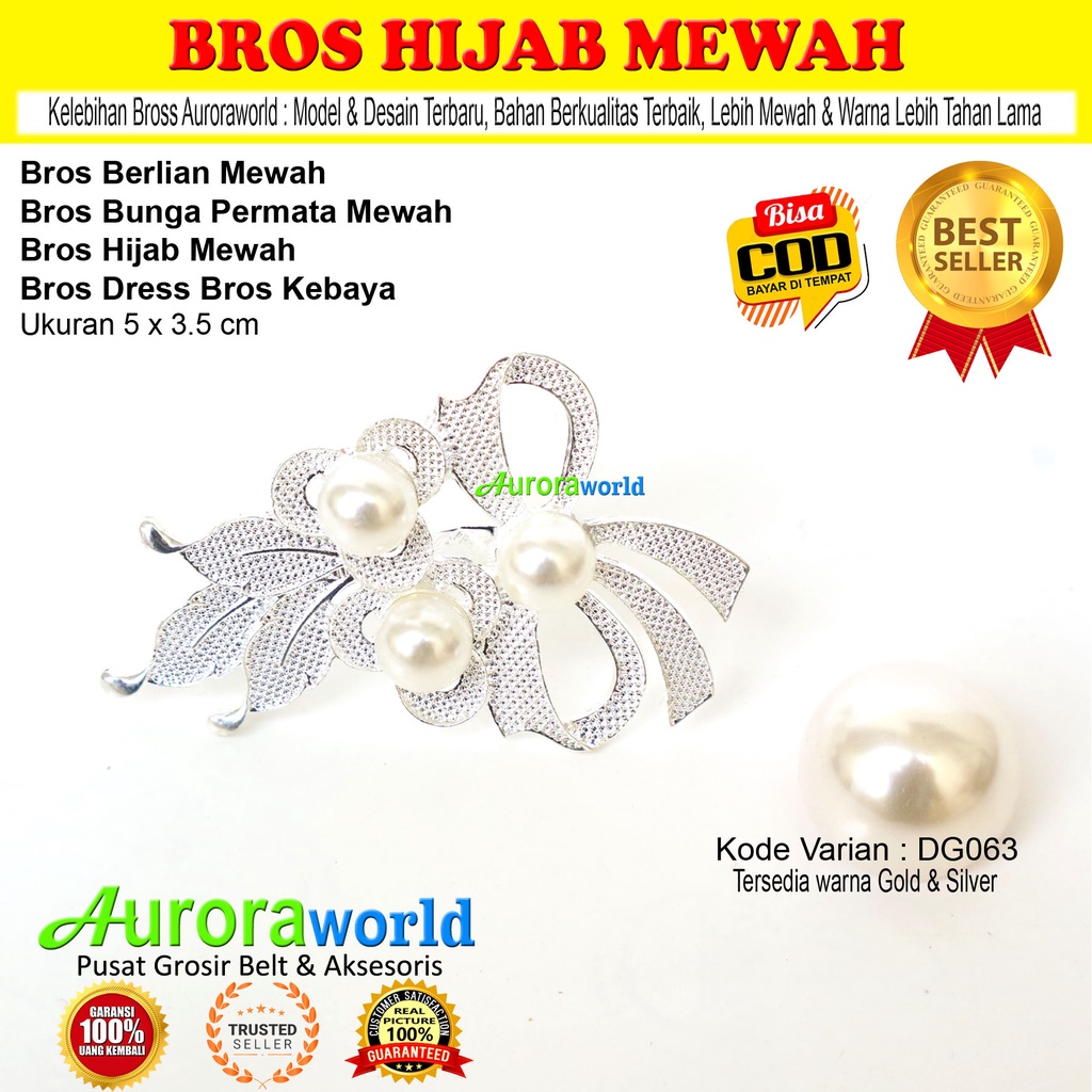 Auroraworld Bros jilbab kebaya hijab bross baju mewah terbaru bisa cod broch hijab premium untuk kemeja blazer kebaya gamis tunik