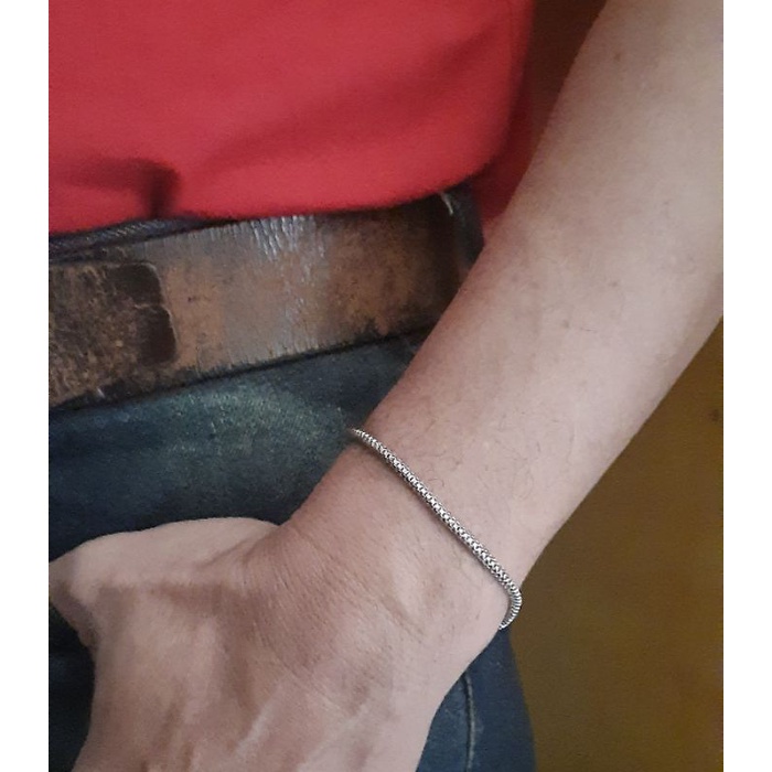 Gelang Tangan Pria Silver terbaru