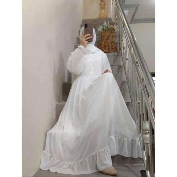 Gamis polos  gamis putih Ceruti khanza