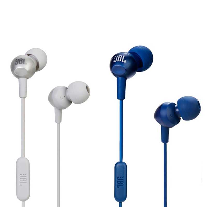 Jbl C200SI Earphone Stereo Deep Bass Handsfree Dengan Mic + Kabel Jack 3.5mm