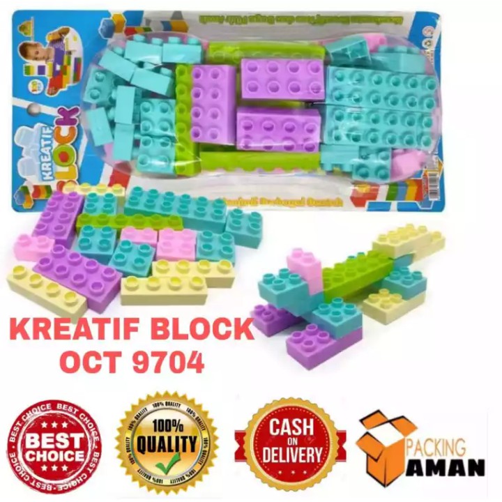 Mainan balok susun isi 100 pcs mainan lego block isi 100 pcs
