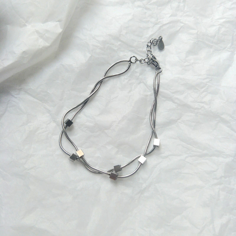 Double-layer Square Bracelet Korea Simple Personality