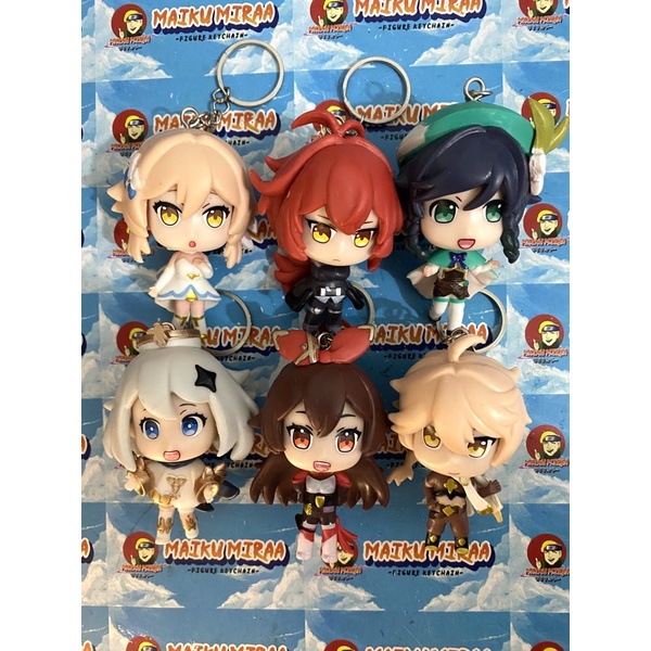 Figure Keychain / Gantungan Kunci Genshin Impact Paimon Amber Aether Lumine barbatos diluc