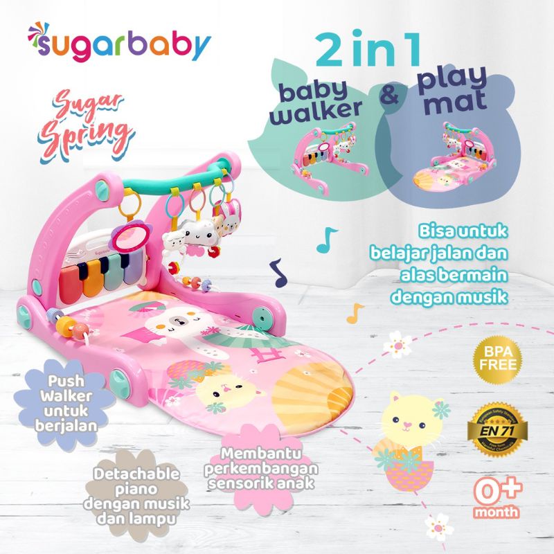 Sugarbaby 2in1 Baby Walker &amp; Playmat/sugarbaby 2in1 walker dan playmat/alat bantu jalan anak