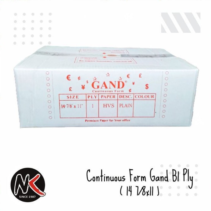 

Kertas Komputer B1/Continuous Form Gand 1 Ply (14 7/8x11) HVS