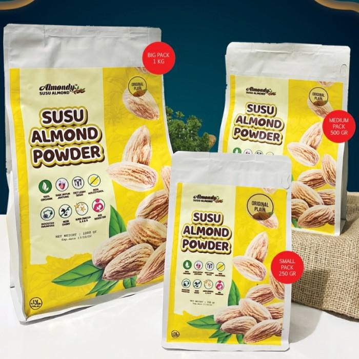 Pratist | Almondy Susu Almond Powder/Bubuk 500Gr - Original Plain