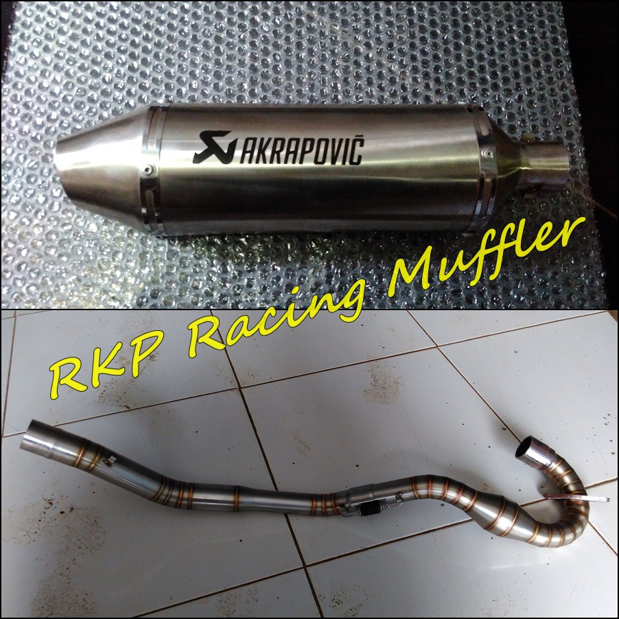 Knalpot Akrapovic oval stainless steel untuk motor Honda CRF150L / CRF 150 L