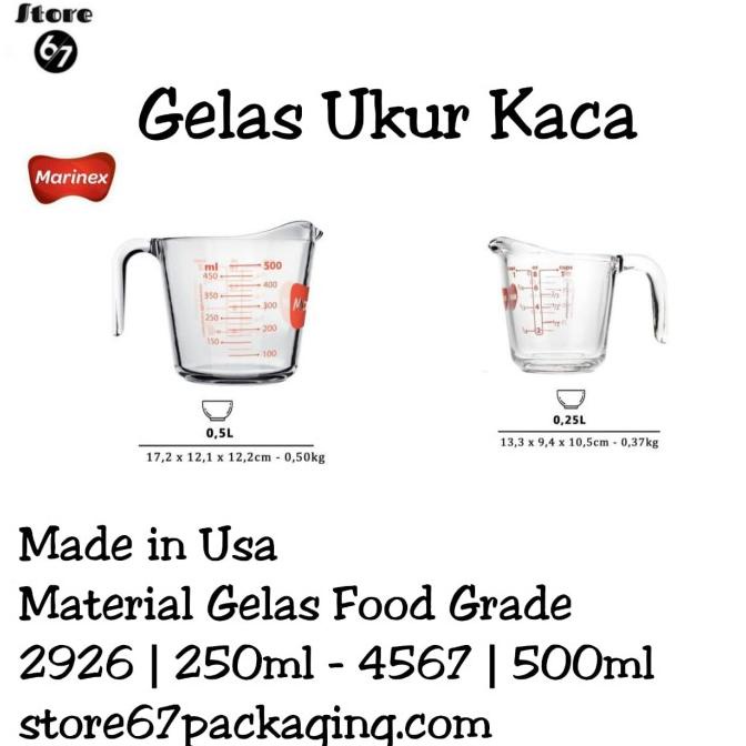 Gelas Ukur Kaca - Marinex Gelas ukur Kaca 250ml - Gelas Takar